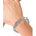 Diamond Rondelle Wire Wrap Bracelet (1/6 ct. t.w.) in Sterling Silver