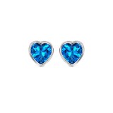 Heart Bezel Stud Ear...