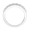 Diamond Baguette & Round Triple Row Band (3/8 ct. t.w.) in 14k White Gold