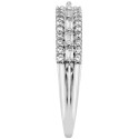 Diamond Baguette & Round Triple Row Band (3/8 ct. t.w.) in 14k White Gold