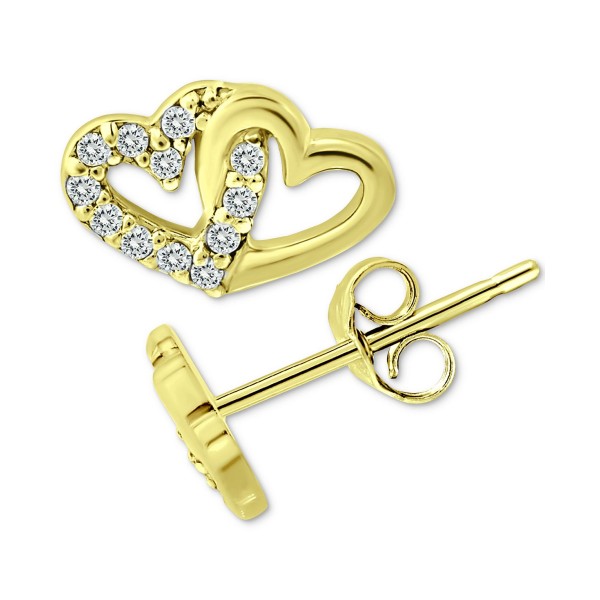 Cubic Zirconia Intertwined Hearts Stud Earrings