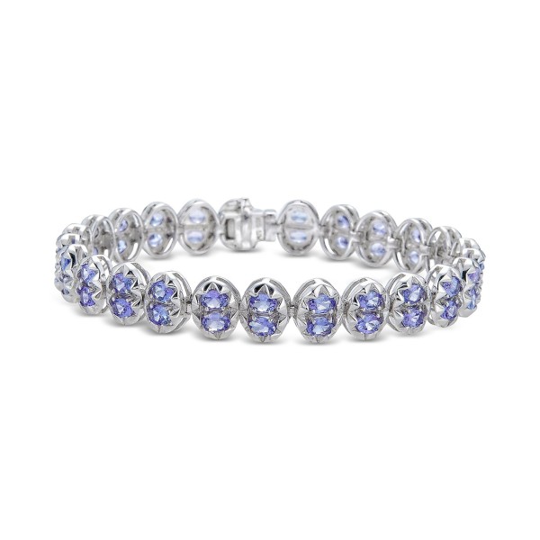 Tanzanite Oval Tennis Bracelet (9 ct. t.w.) in Sterling Silver