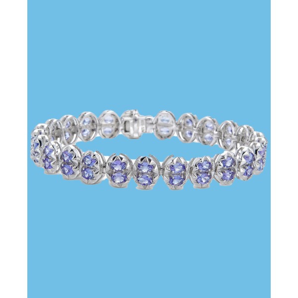 Tanzanite Oval Tennis Bracelet (9 ct. t.w.) in Sterling Silver