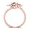 Morganite (1/2 ct. t.w.) and White Topaz (1/4 ct. t.w.) Rose Gold Plated Silver, Floral Ring