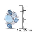 Multicolor Topaz (4-1/2 ct. t.w.) Cluster Stud Earrings in Sterling Silver