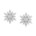 Diamond Snowflake Stud Earrings (1/4 ct. t.w.) in Sterling Silver