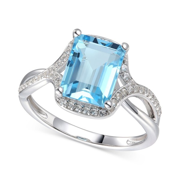 Blue Topaz (2-5/8 ct. t.w.) & Diamond (1/4 ct. t.w.) Statement Ring in 14k White Gold