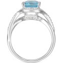 Blue Topaz (2-5/8 ct. t.w.) & Diamond (1/4 ct. t.w.) Statement Ring in 14k White Gold