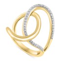 Diamond Interlocking Swirl Statement Ring (1/4 ct. t.w.) in 14k Gold