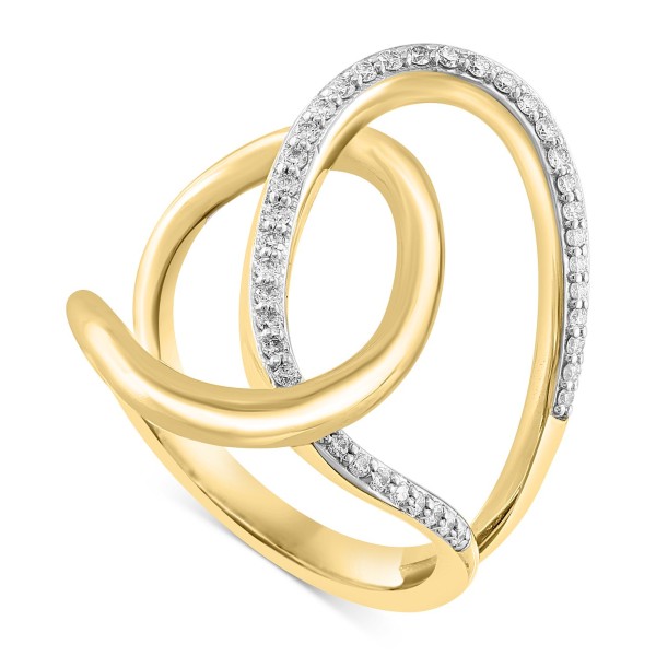 Diamond Interlocking Swirl Statement Ring (1/4 ct. t.w.) in 14k Gold