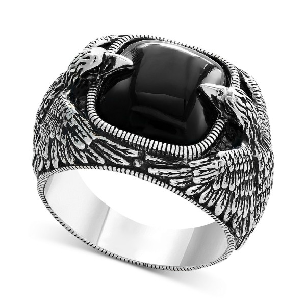 Men's Onyx Eagle Ring (10 ct. t.w.) in Sterling Silver