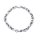 Men's Polished Curved Link Bracelet in Sterling Silver