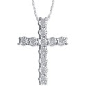 Diamond Cross Pendant Necklace (1/4 ct. t.w.) in Sterling Silver