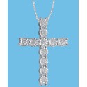 Diamond Cross Pendant Necklace (1/4 ct. t.w.) in Sterling Silver