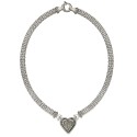 Diamond Mesh Heart Necklace in Sterling Silver (1/4 ct. t.w.)