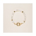 18K Gold Plated Freshwater Pearl with Star and Pearl Bracelet