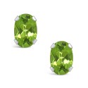 Gemstone Stud Earrings in 10k White Gold