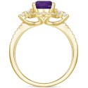 Amethyst (1-1/2 ct. t.w.) & White Sapphire (1/2 ct. t.w.) Halo Statement Ring in 14k Gold-Plated Sterling Silver