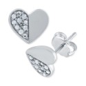 Diamond Polished Heart Stud Earrings (1/10 ct. t.w.)