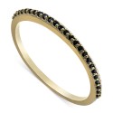 Black Spinel Narrow Band in 18k Gold-Plated Sterling Silver