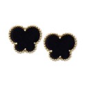 Onyx (9 x 7 mm) Butterfly Stud Earrings in 14k Gold