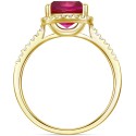 Ruby (2-1/2 ct. t.w.) & White Sapphire (1/4 ct. t.w.) Halo Ring in 14k Gold-Plated Sterling Silver