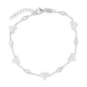 Cubic Zirconia Heart Cluster Chain Bracelet