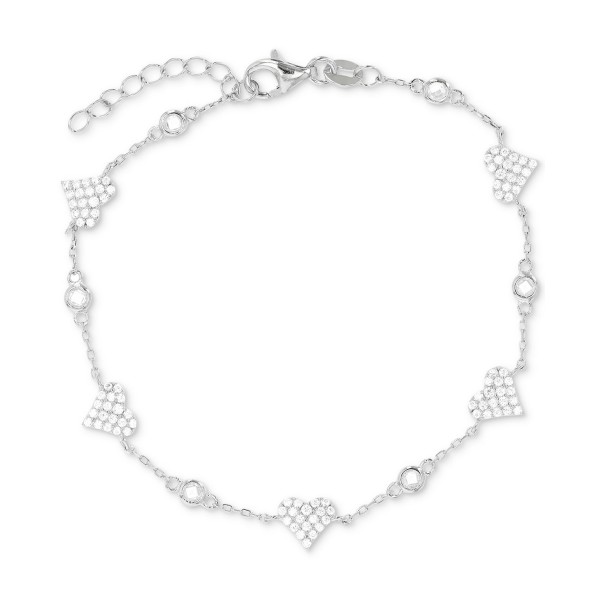 Cubic Zirconia Heart Cluster Chain Bracelet