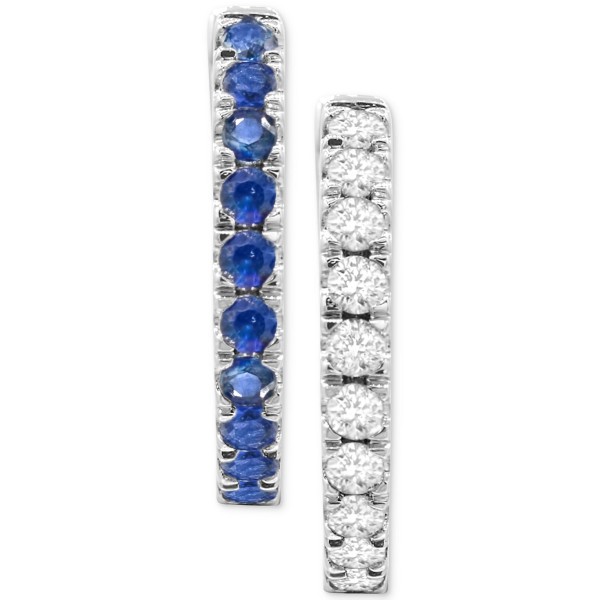 Sapphire (1/2 ct. t.w.) & White Sapphire (1/4 ct. t.w.) Reversible Hoop Earrings