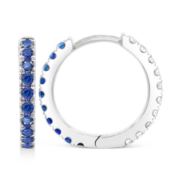 Sapphire (1/2 ct. t.w.) & White Sapphire (1/4 ct. t.w.) Reversible Hoop Earrings